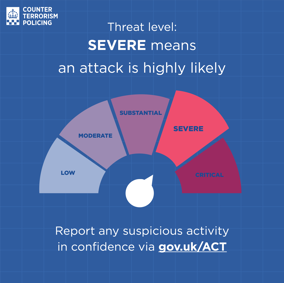 counter terrorism threat level severe
