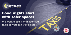 We work closely with licensed taxis so you can travel safer