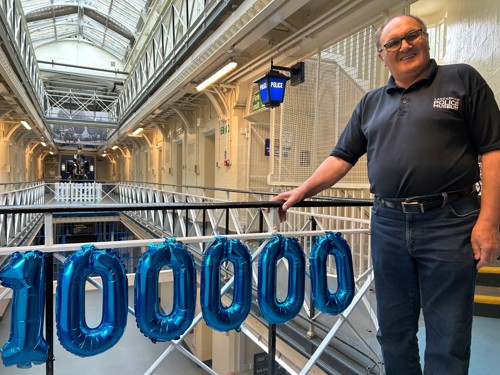 Museum Volunteer Philip Walsh is pictured inside Lancashire Police Museum which is celebrating it’s 100,000th visitor.